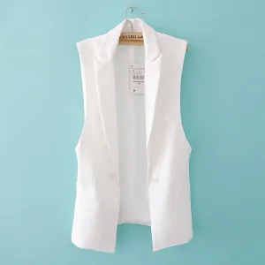 Long Vest Jacket Women Sleeveless Blazer Feminino Quilted Vests Famous Brand Veste Femme Fashion Button Vest Outwear ow0114