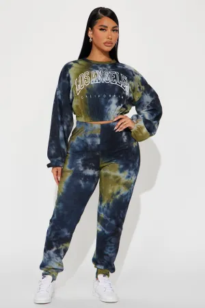 Los Angeles Tie Dye Jogger Set - Olive/combo