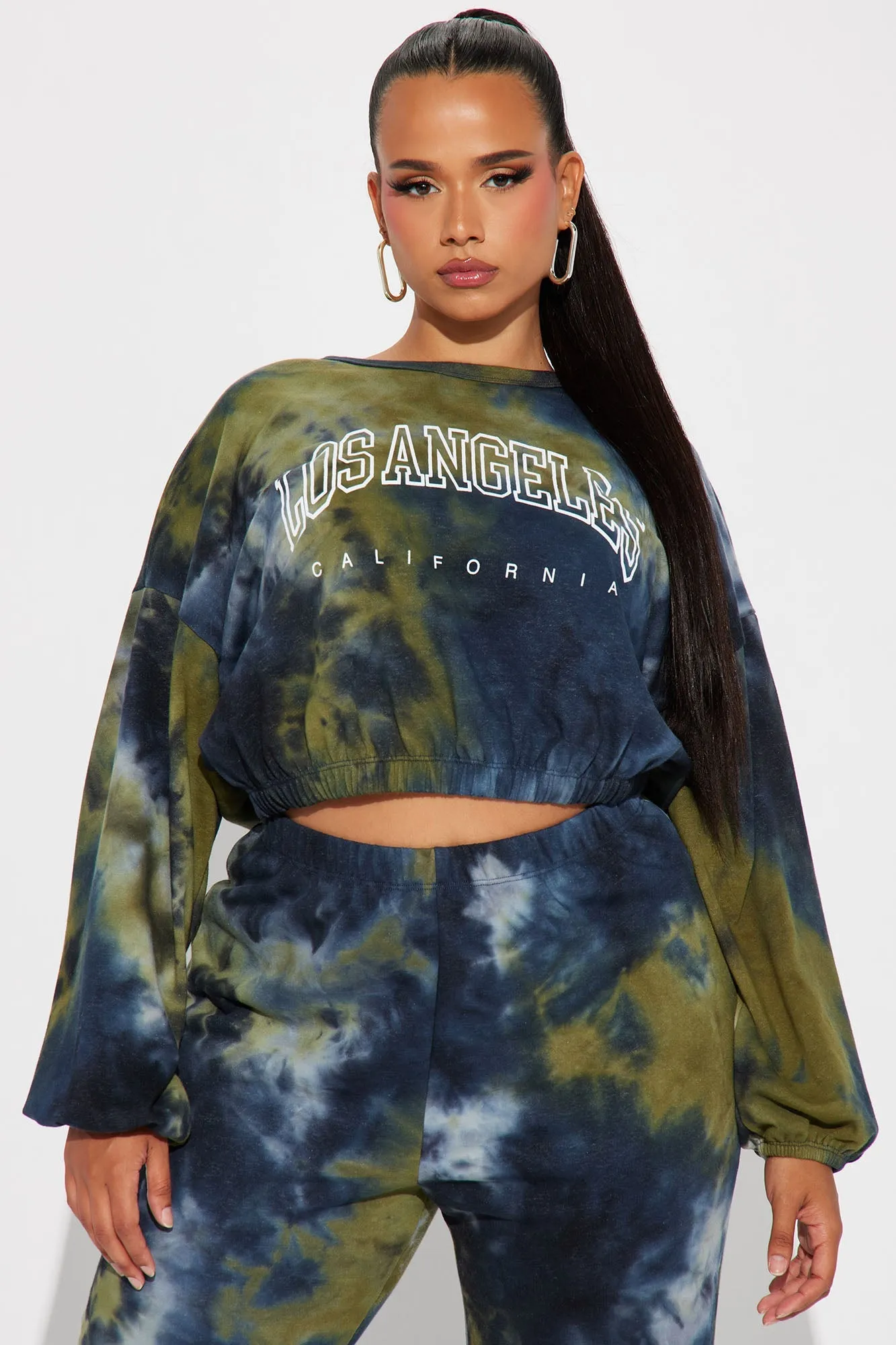 Los Angeles Tie Dye Jogger Set - Olive/combo