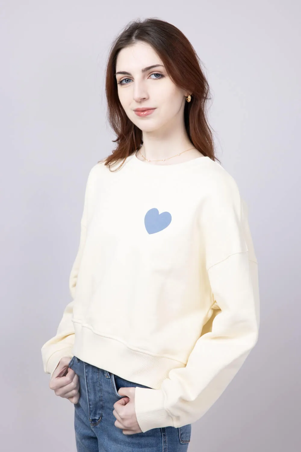 Love You To The Moon And Back Sweatshirt for Women in Cream | ST2524-CREAM