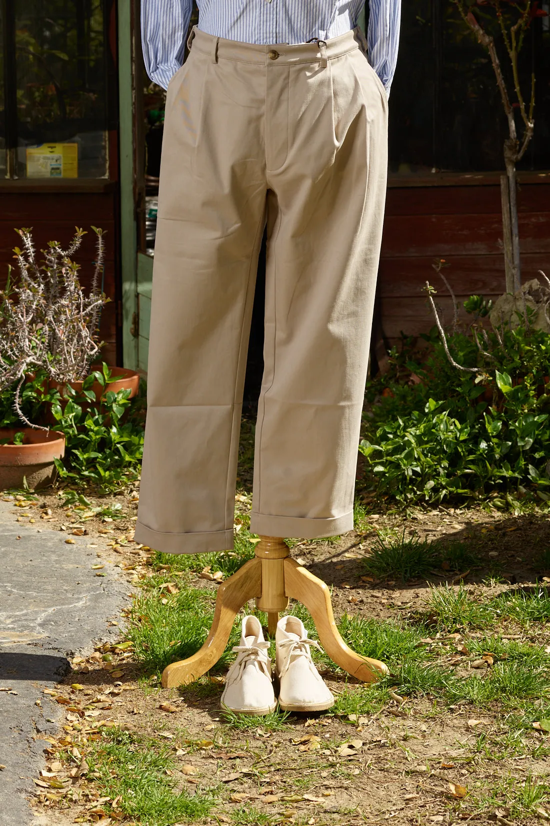 Marinaio Cotton Double Pleated Pants