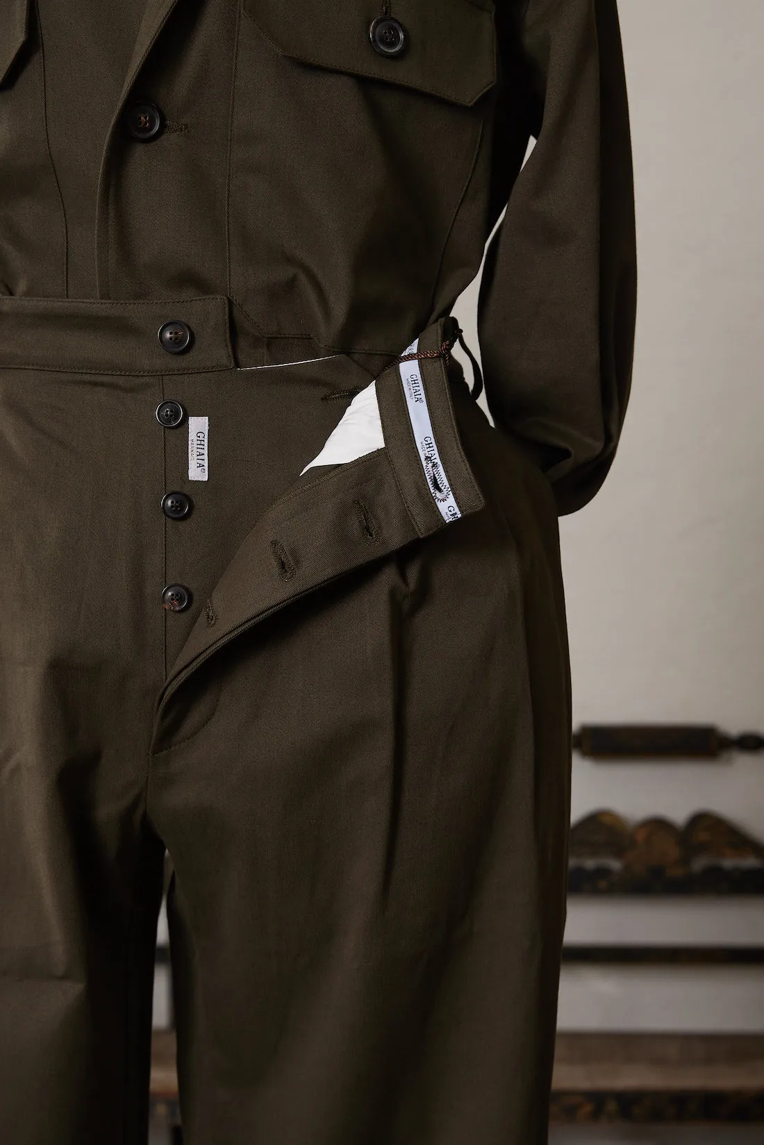 Marinaio Cotton Double Pleated Pants