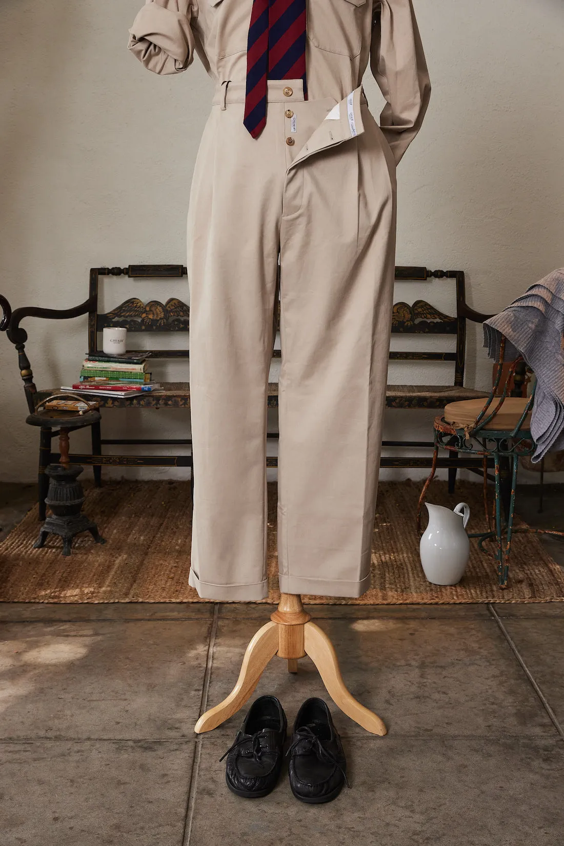 Marinaio Cotton Double Pleated Pants