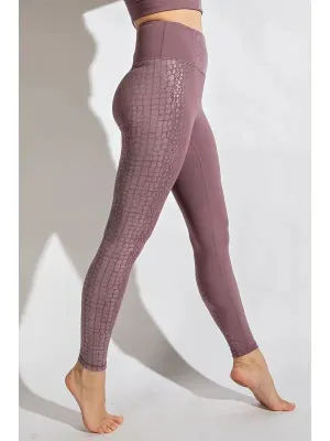 Mauve Croc Yoga Leggings
