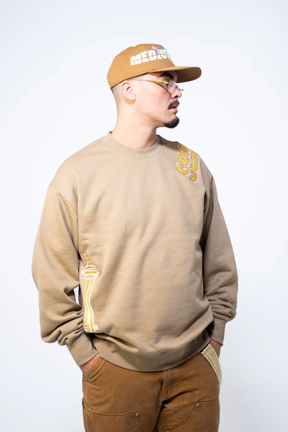 Mediums Collective OTS Seattle Crew - Brown/Gold