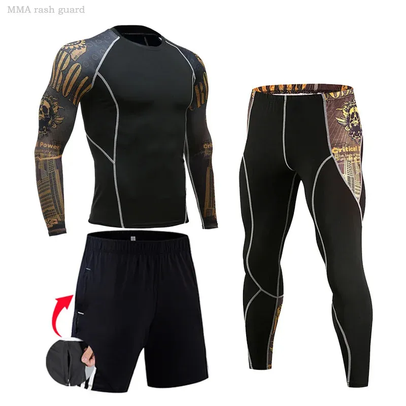 Men's Compression Sportswear Set for Gym and Running