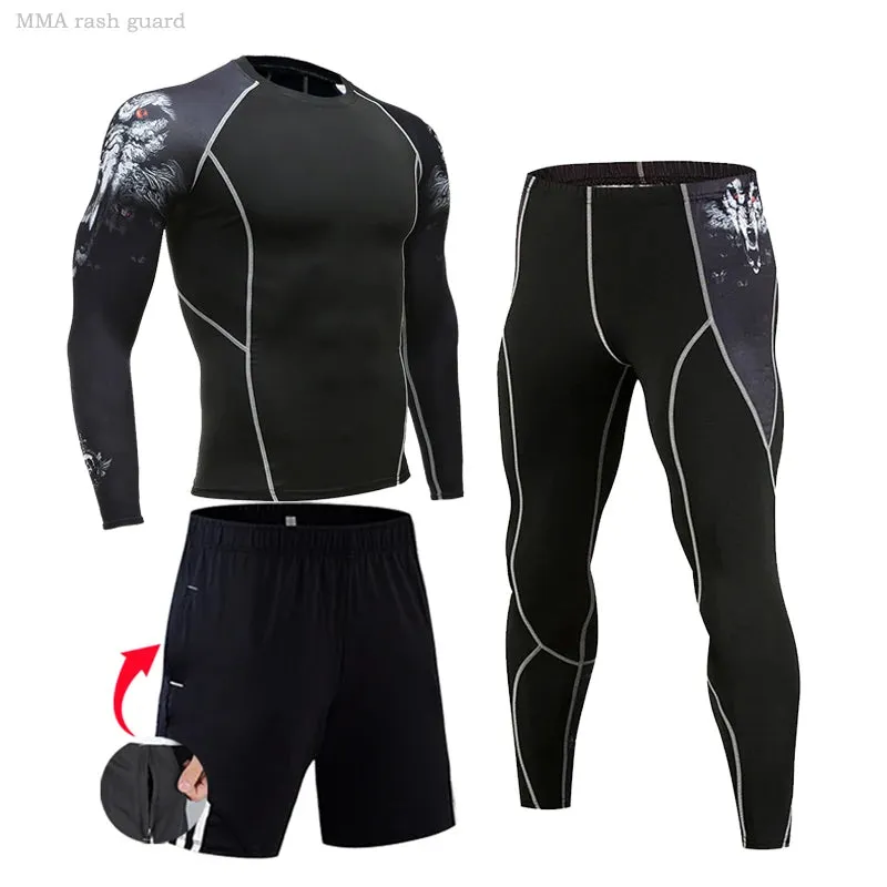 Men's Compression Sportswear Set for Gym and Running