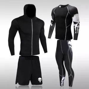 Men's Compression Sportswear Suit - Gym Tights Training Clothes, Workout Jogging Sports Set, Running Rashguard Tracksuit