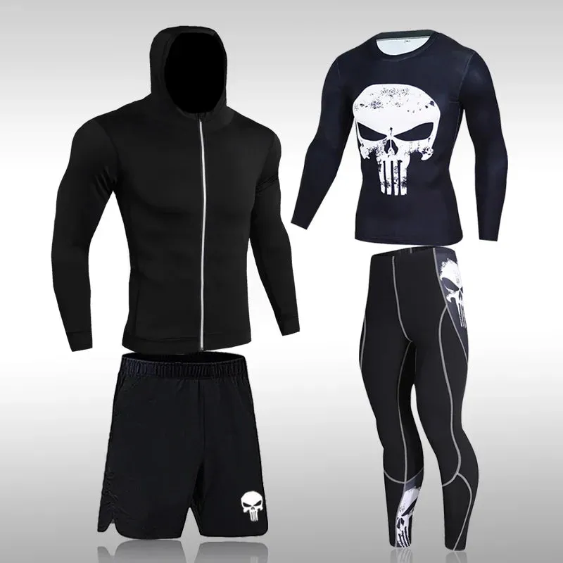 Men's Compression Sportswear Suit - Gym Tights Training Clothes, Workout Jogging Sports Set, Running Rashguard Tracksuit
