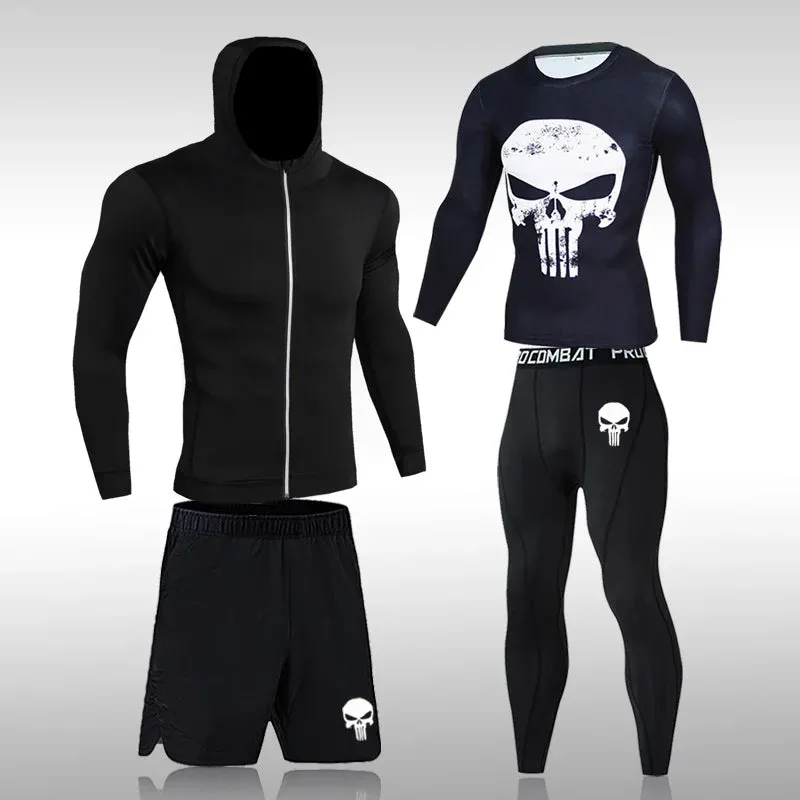 Men's Compression Sportswear Suit - Gym Tights Training Clothes, Workout Jogging Sports Set, Running Rashguard Tracksuit