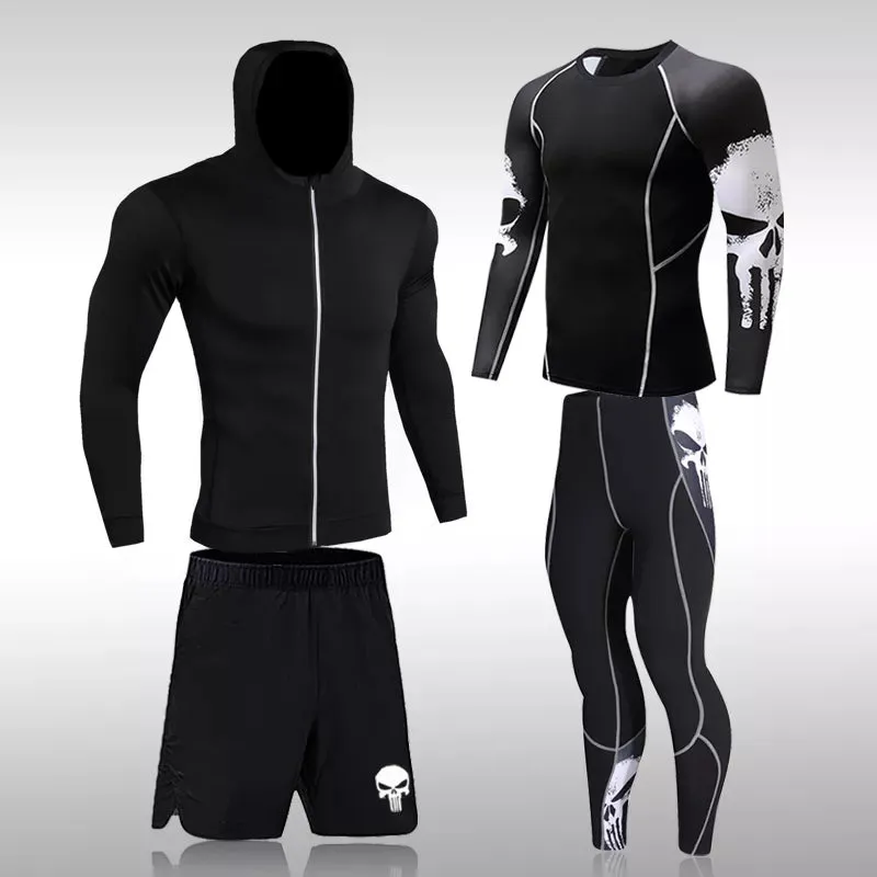Men's Compression Sportswear Suit - Gym Tights Training Clothes, Workout Jogging Sports Set, Running Rashguard Tracksuit