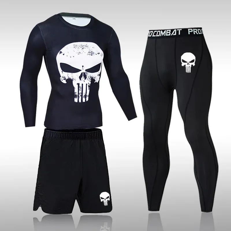 Men's Compression Sportswear Suit - Gym Tights Training Clothes, Workout Jogging Sports Set, Running Rashguard Tracksuit