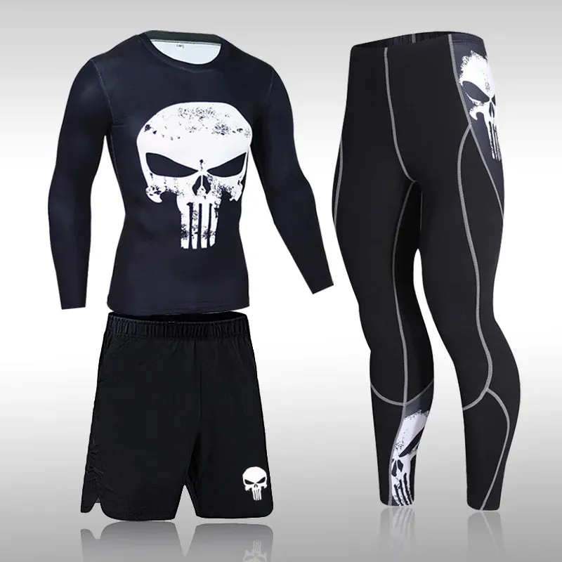 Men's Compression Sportswear Suit - Gym Tights Training Clothes, Workout Jogging Sports Set, Running Rashguard Tracksuit