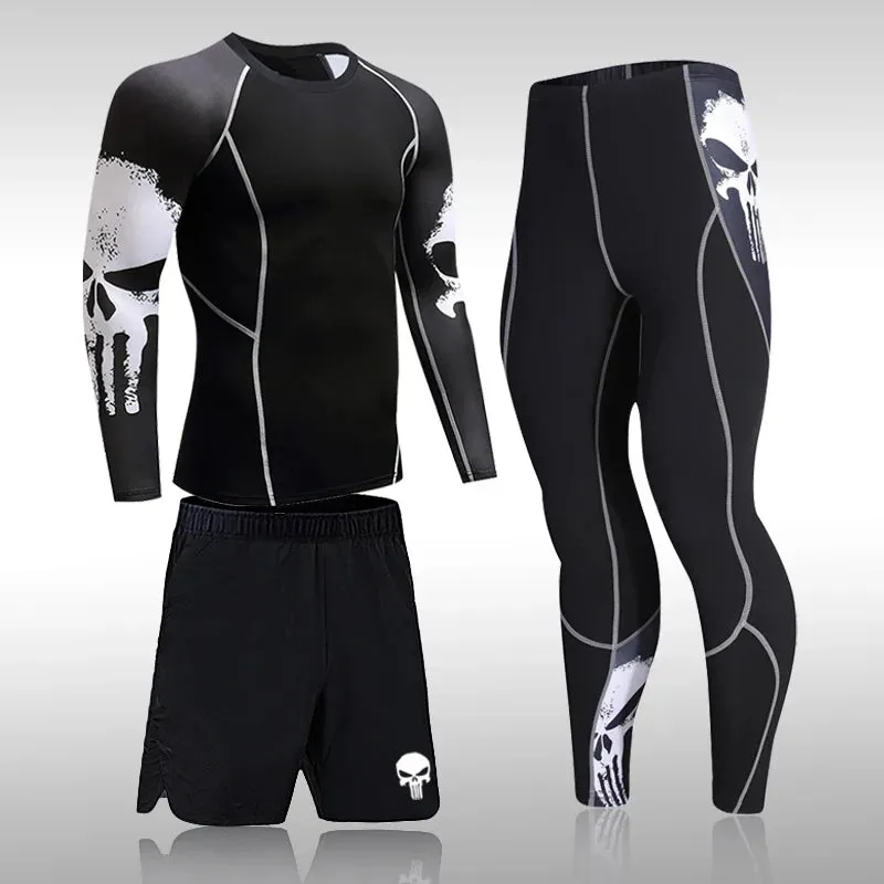 Men's Compression Sportswear Suit - Gym Tights Training Clothes, Workout Jogging Sports Set, Running Rashguard Tracksuit
