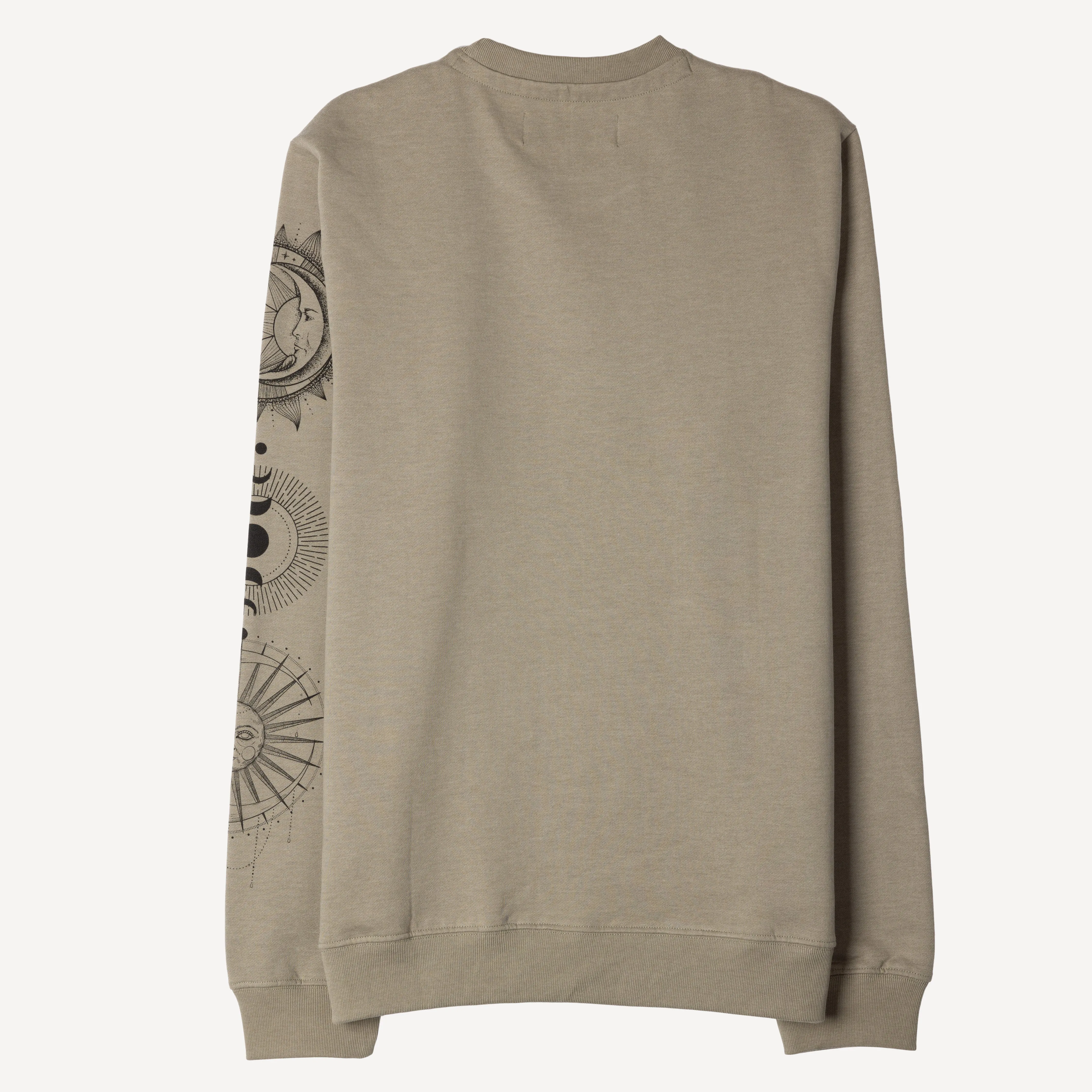 Mens Graphic Wraparound Crewneck Pullover Sweatshirt - London Fog / Celestial