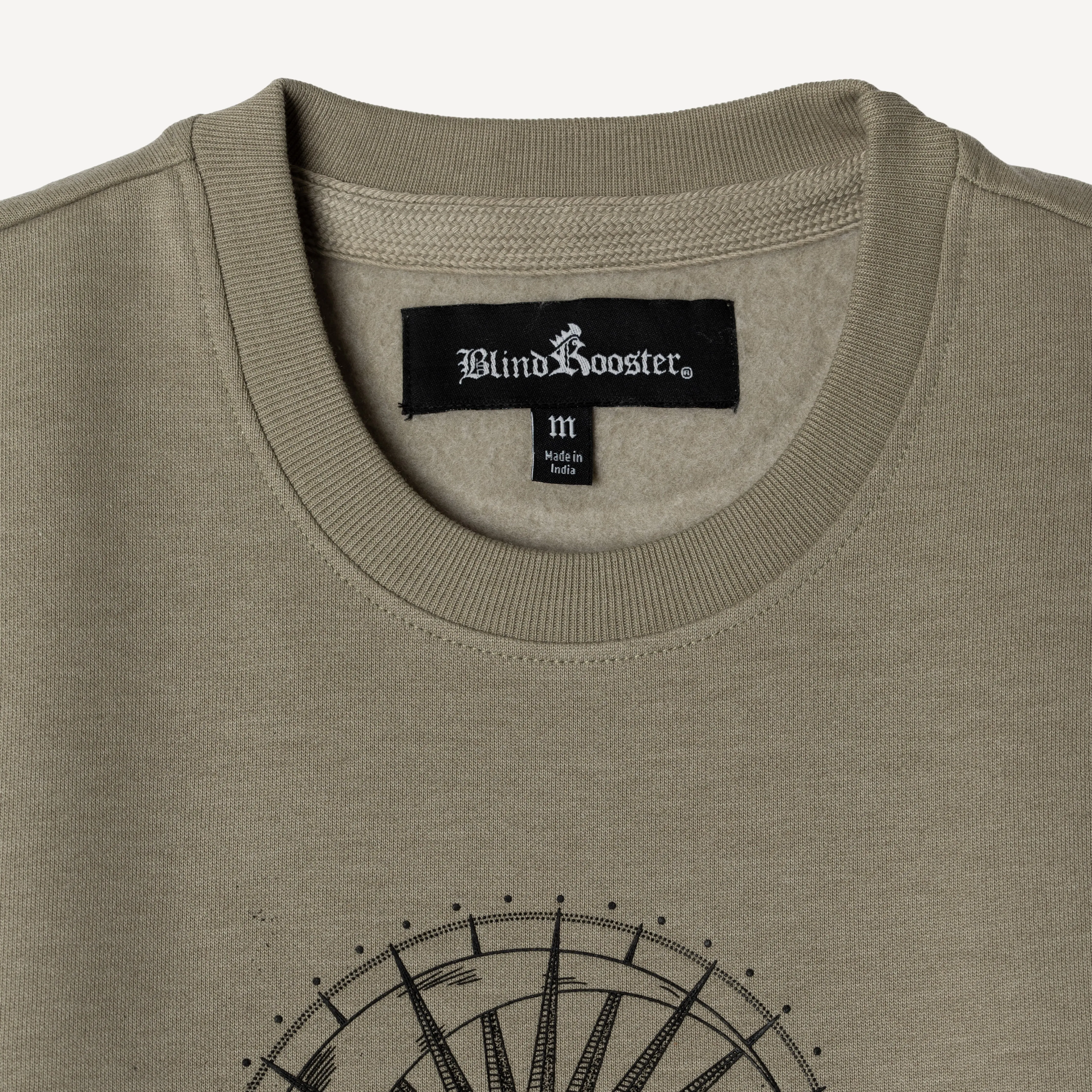 Mens Graphic Wraparound Crewneck Pullover Sweatshirt - London Fog / Celestial