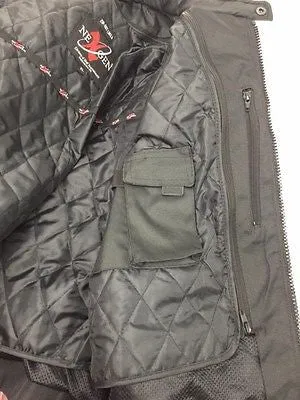 MEN'S MOTORCYCLE RACER ORANG TEXTILE JACKET WITH REFLECTIVE STRIPES WITH ARMOUR