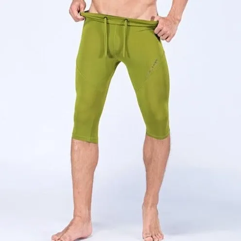 Men's Sexy 3/4 Compression Sport Leggings