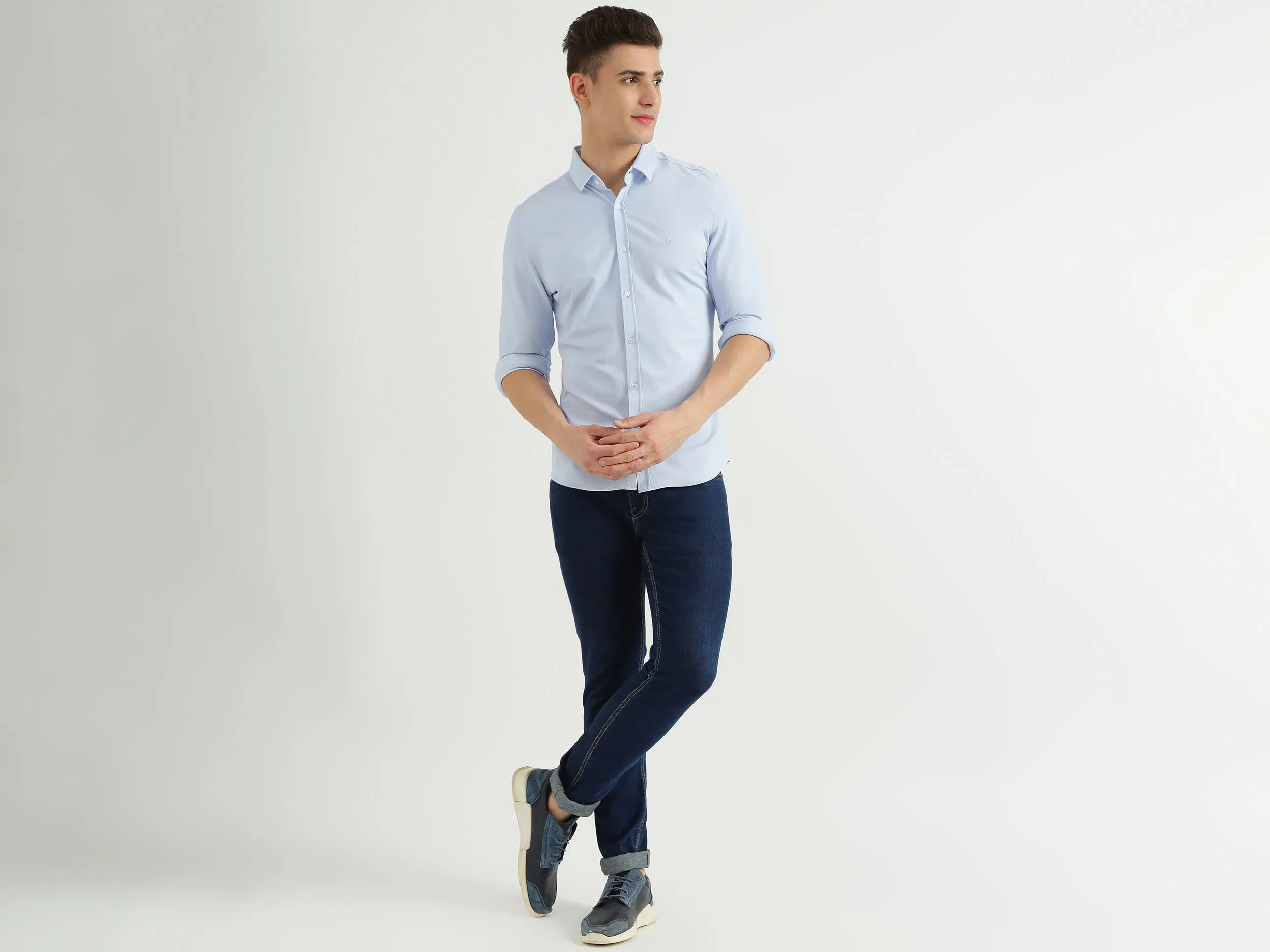 Mens Slim Fit Solid Shirt