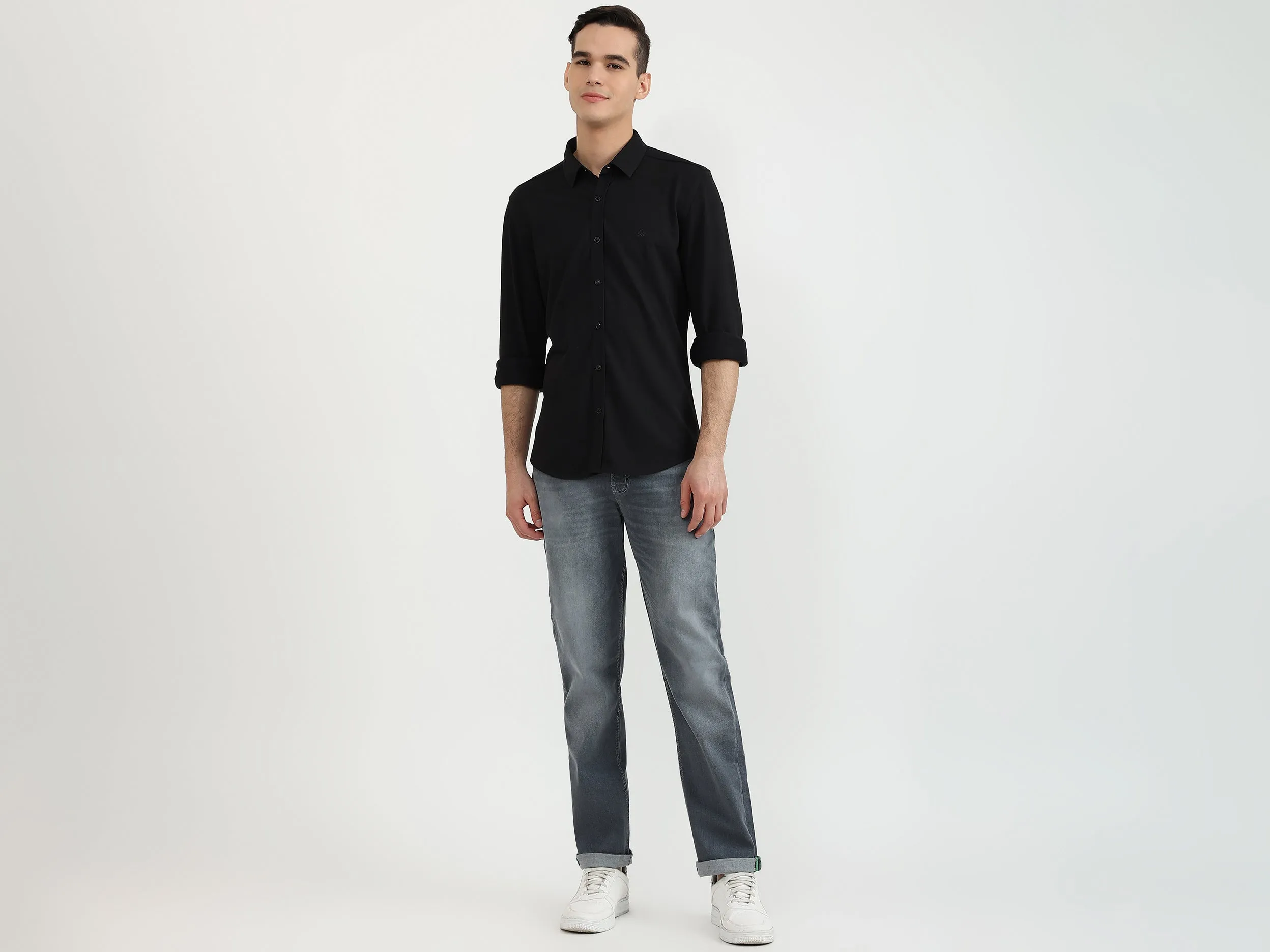 Mens Slim Fit Solid Shirt