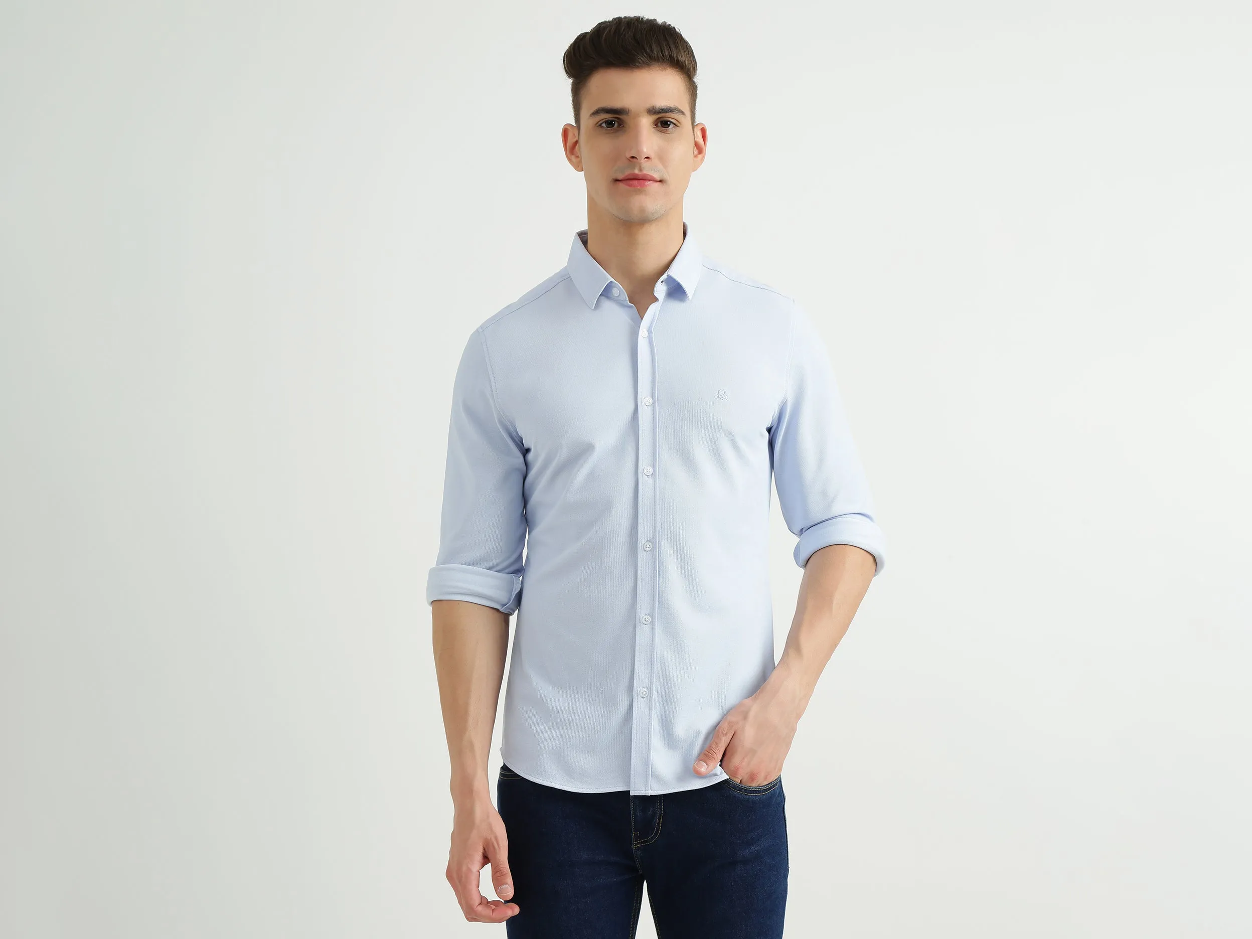 Mens Slim Fit Solid Shirt