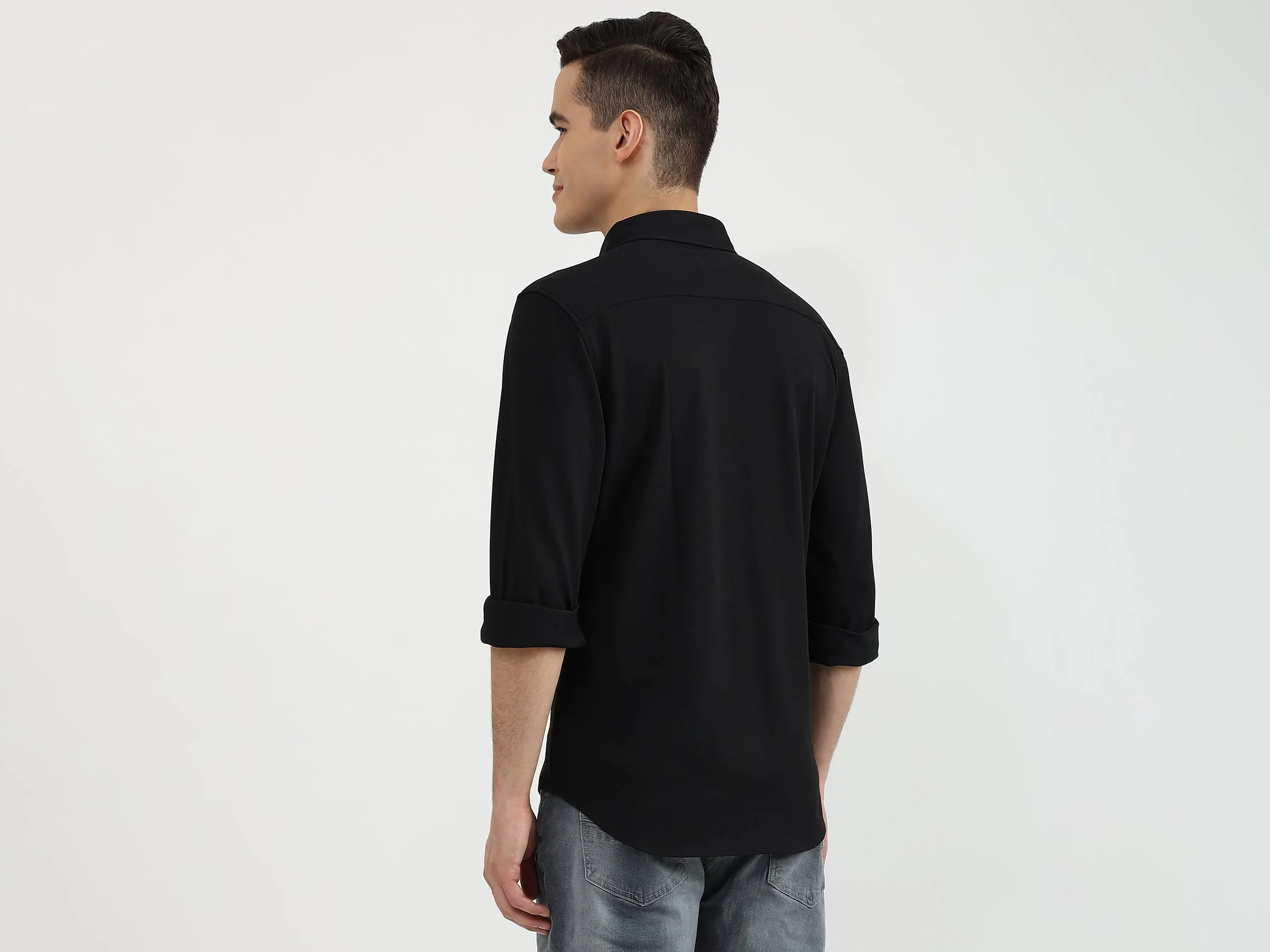 Mens Slim Fit Solid Shirt