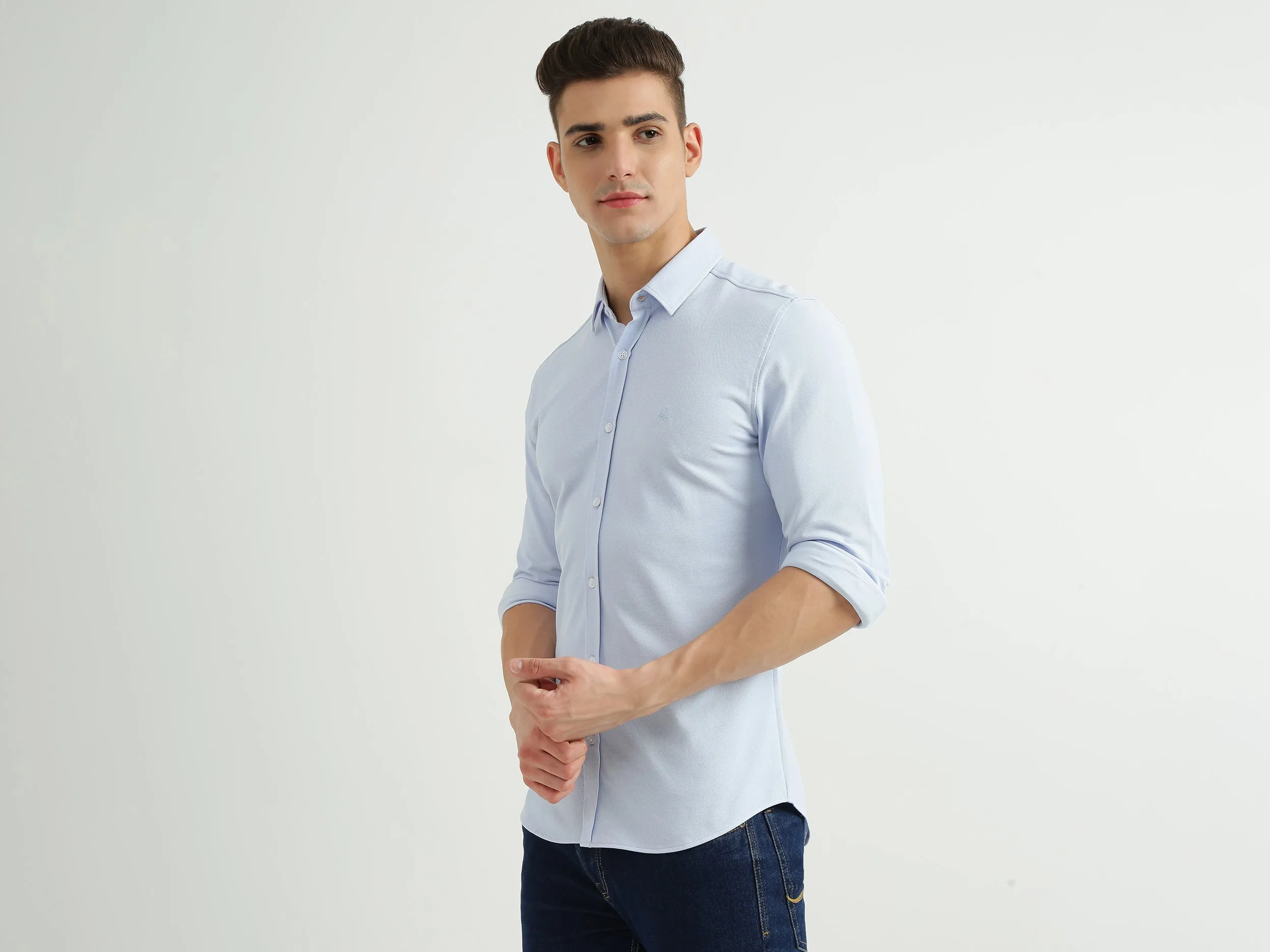 Mens Slim Fit Solid Shirt