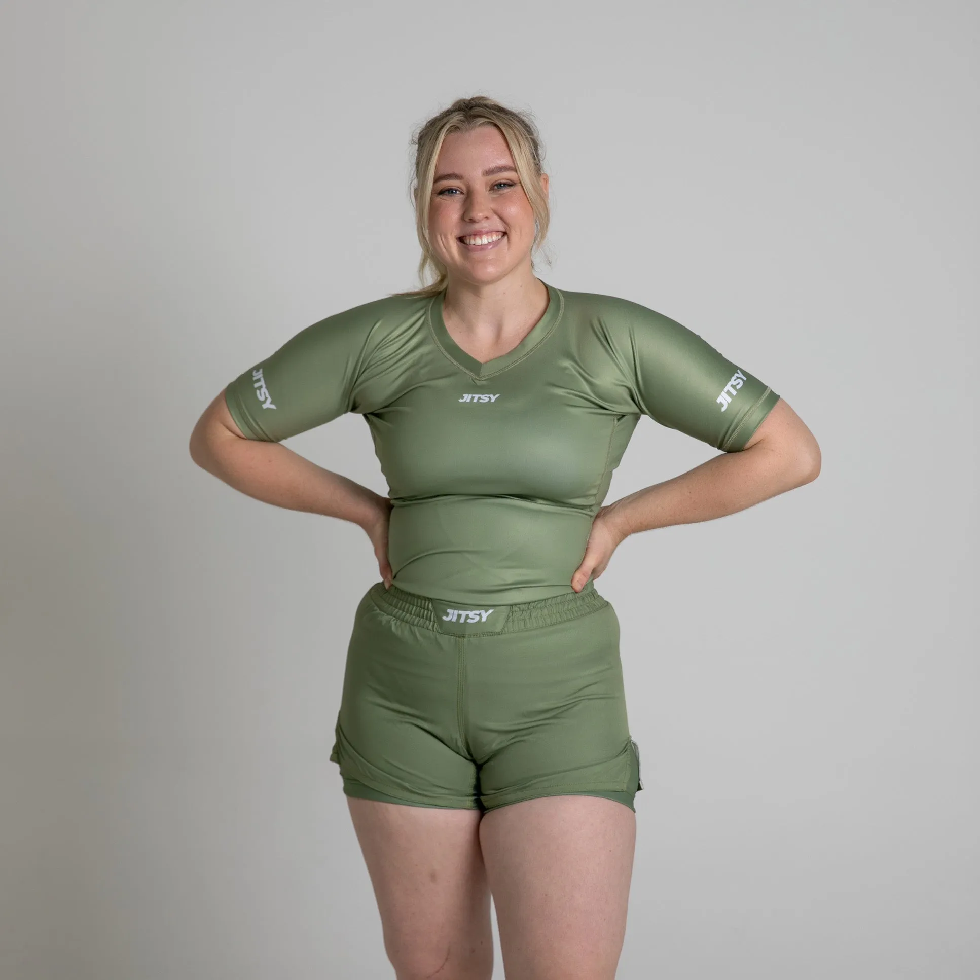 MMA Shorts Khaki Green - Women