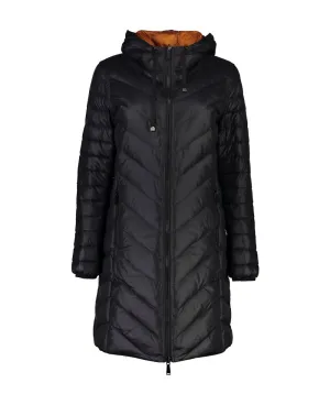 MOKE Arnie Reversible Down Coat - Wetlook Black Tobacco