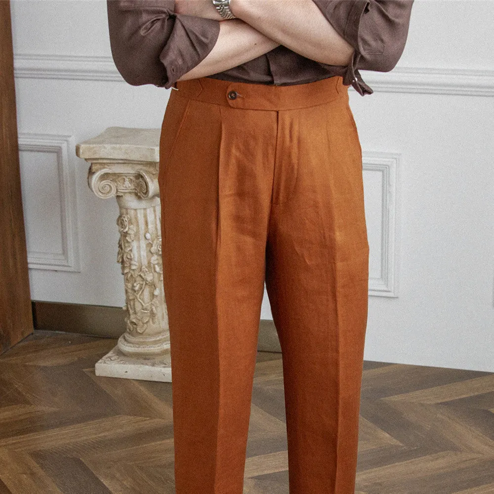 Monte Carlo Linen Pleated Trousers