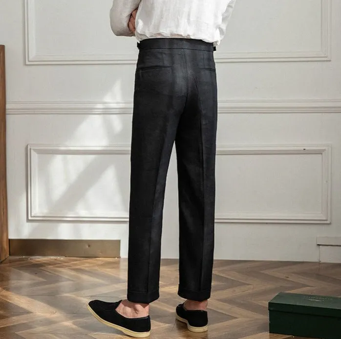 Monte Carlo Linen Pleated Trousers