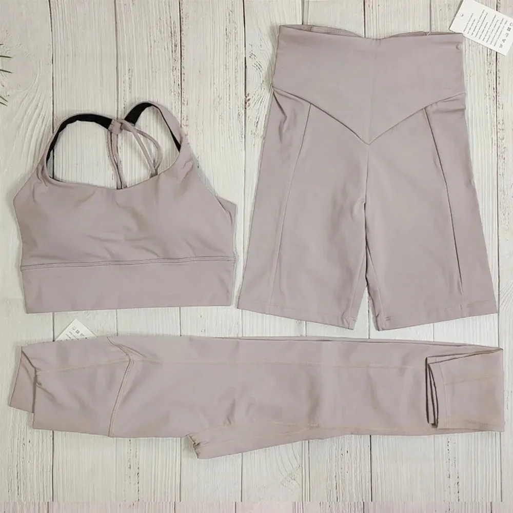 Naked-Feel Yoga Set - Yoga Leggings Set for Women, Fitness Suit for Yoga Clothes, High Waist Gym Workout Sportswear, Gym Sports Clothing