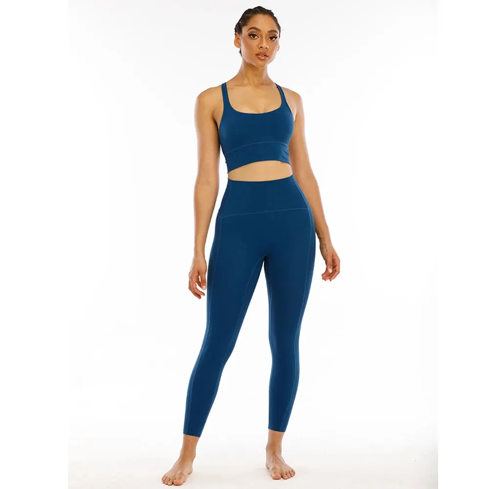Naked-Feel Yoga Set - Yoga Leggings Set for Women, Fitness Suit for Yoga Clothes, High Waist Gym Workout Sportswear, Gym Sports Clothing