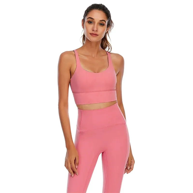 Naked-Feel Yoga Set - Yoga Leggings Set for Women, Fitness Suit for Yoga Clothes, High Waist Gym Workout Sportswear, Gym Sports Clothing