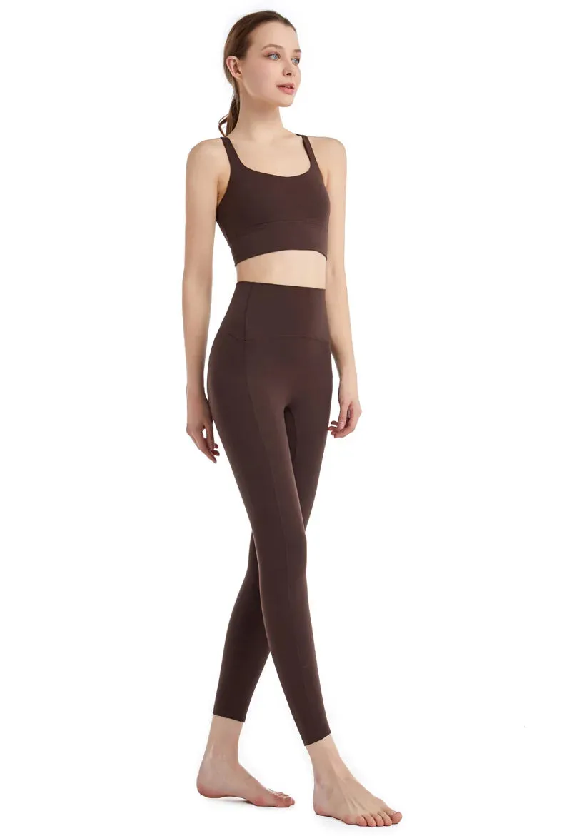 Naked-Feel Yoga Set - Yoga Leggings Set for Women, Fitness Suit for Yoga Clothes, High Waist Gym Workout Sportswear, Gym Sports Clothing