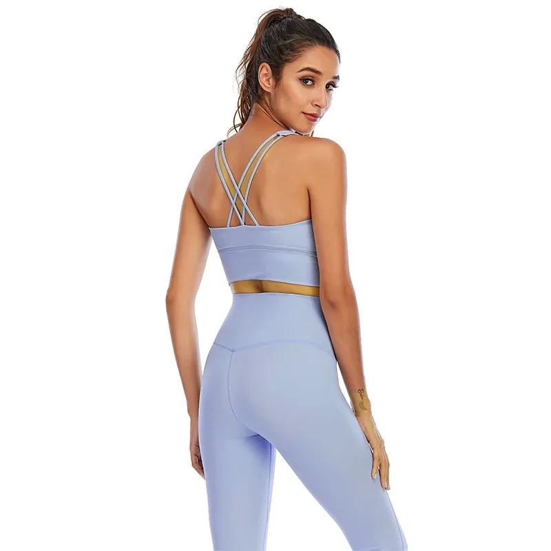 Naked-Feel Yoga Set - Yoga Leggings Set for Women, Fitness Suit for Yoga Clothes, High Waist Gym Workout Sportswear, Gym Sports Clothing