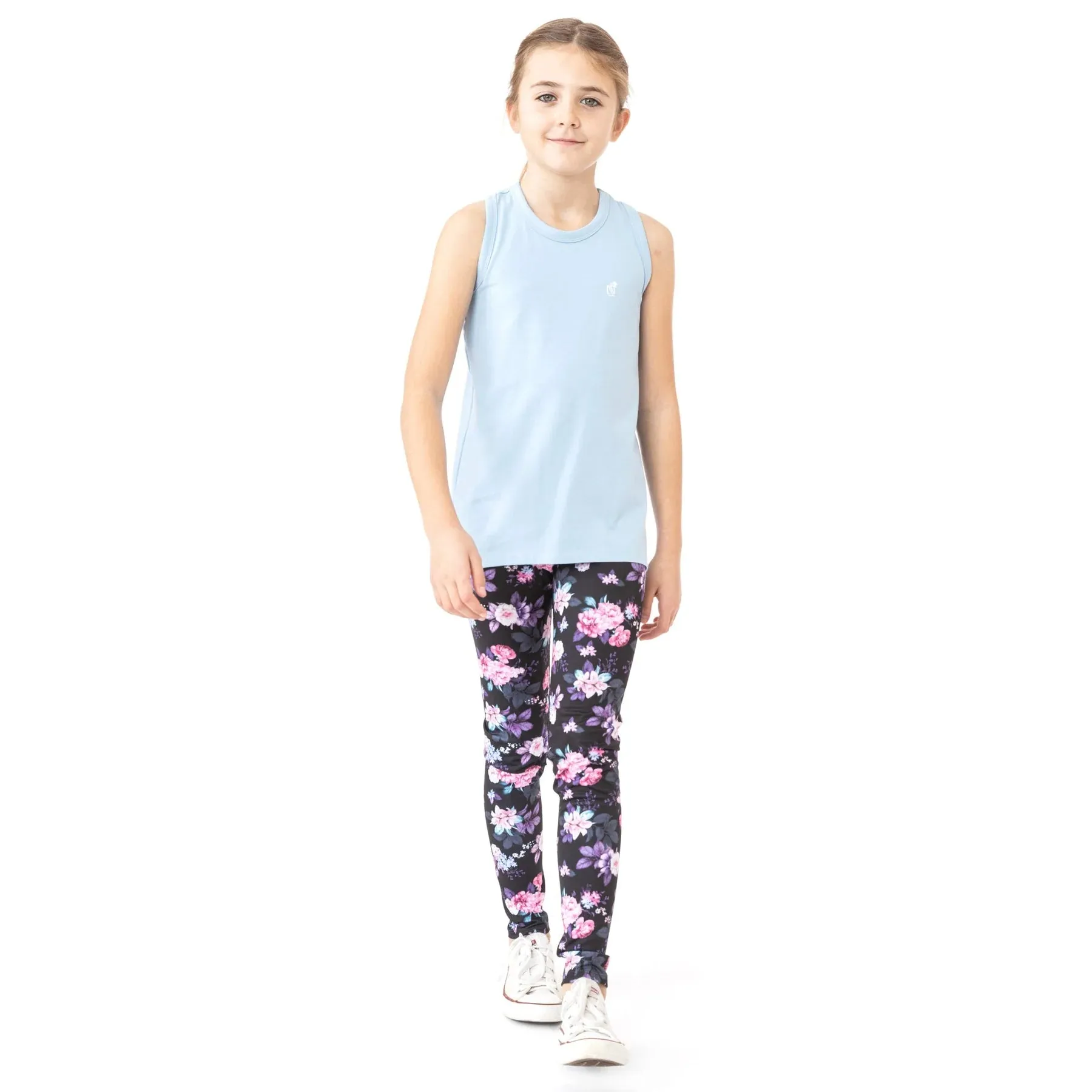 Nano Girls Floral Print Yoga Leggings: Size 4 to 14