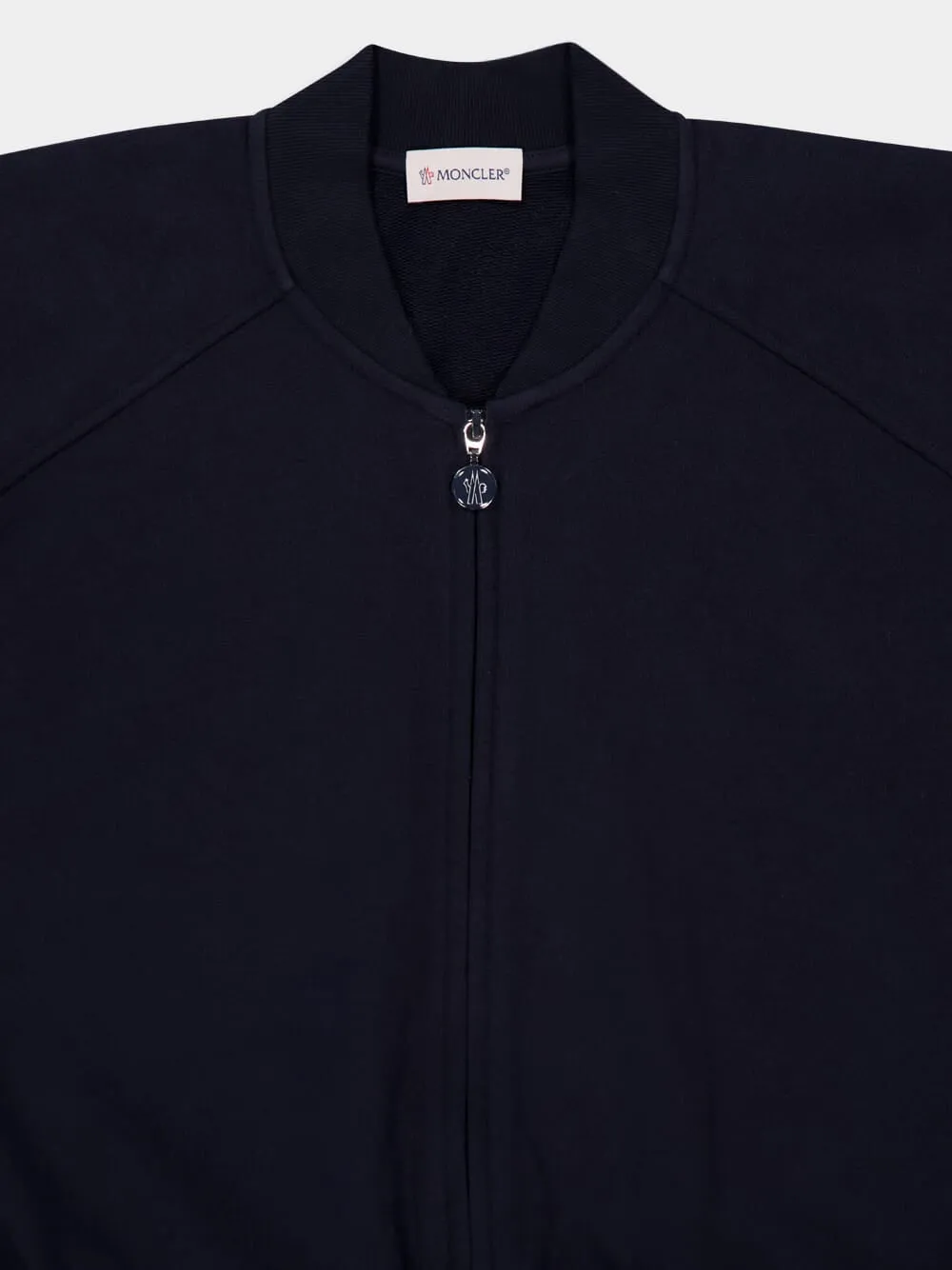 Navy Cotton Zip-Up Jacket