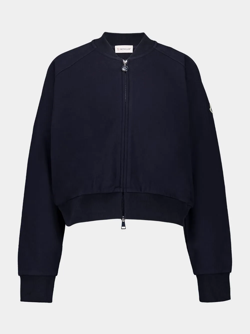 Navy Cotton Zip-Up Jacket