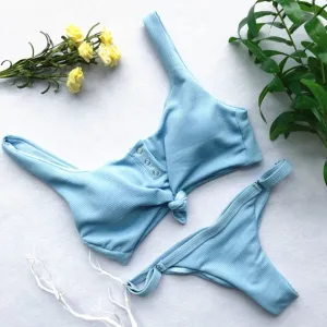 NEW ARRIVAL Secret Button Sexy Solid Bikini Push Up Swimwear Solid Bikini Set Bathing Suits Beach Wear Swimming Suit
