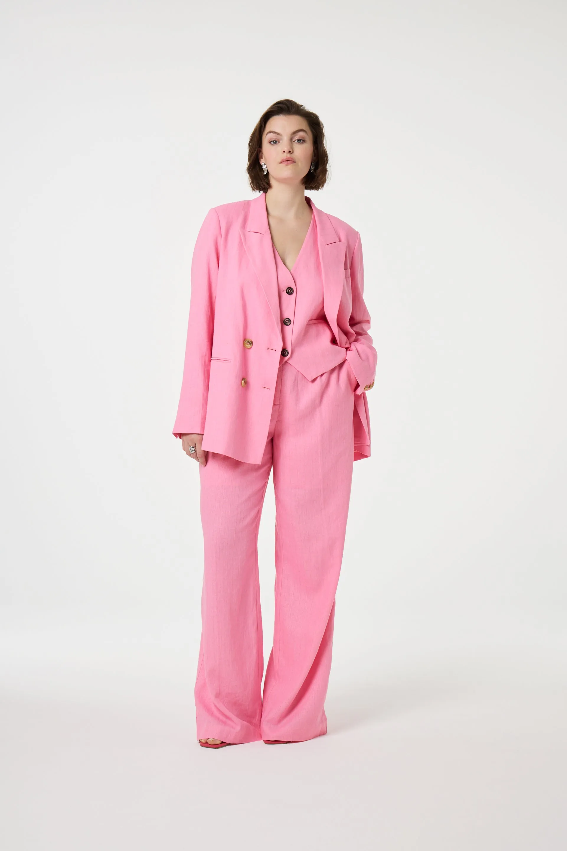 NURA PLEATED TROUSERS - PINK GLOW