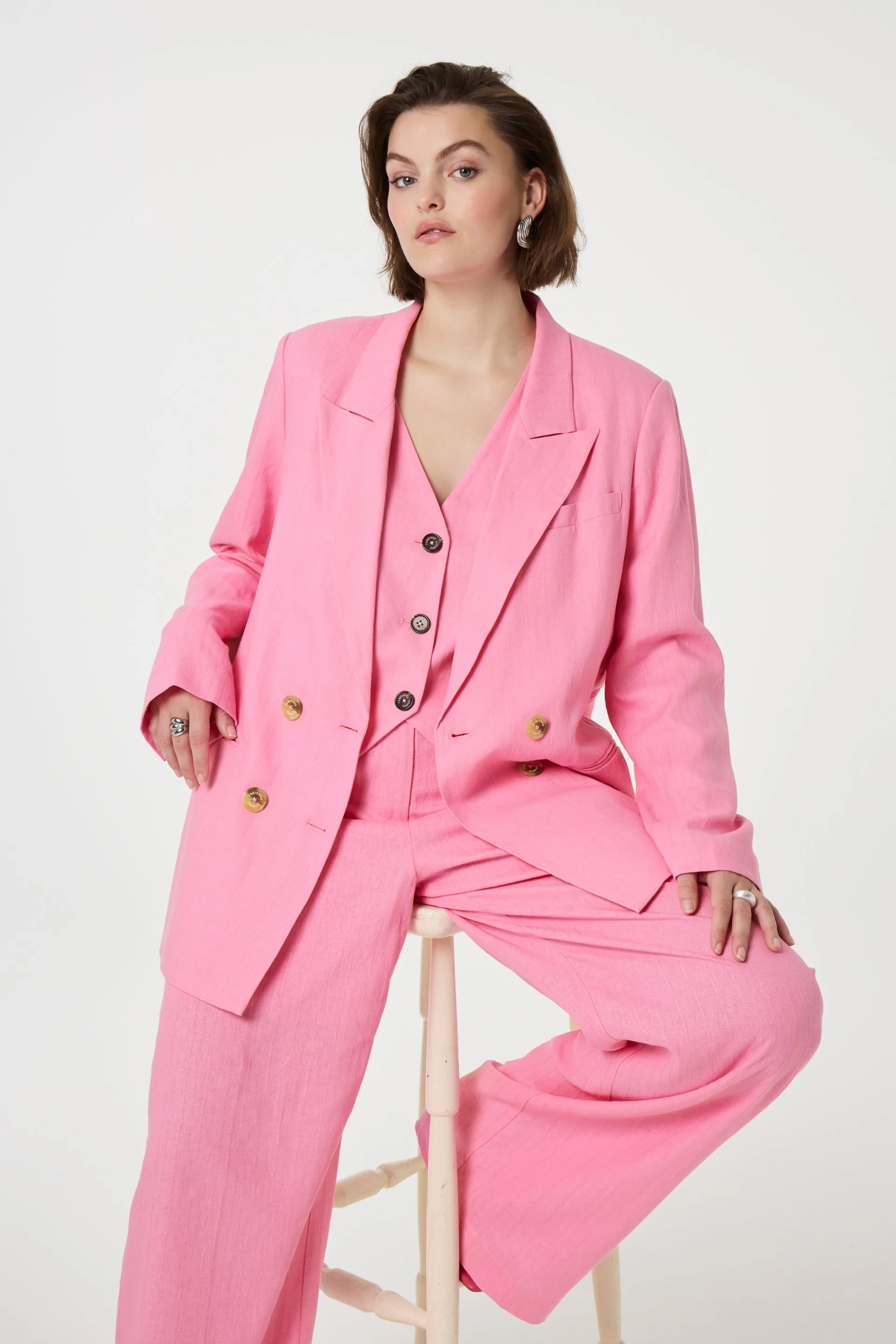 NURA PLEATED TROUSERS - PINK GLOW
