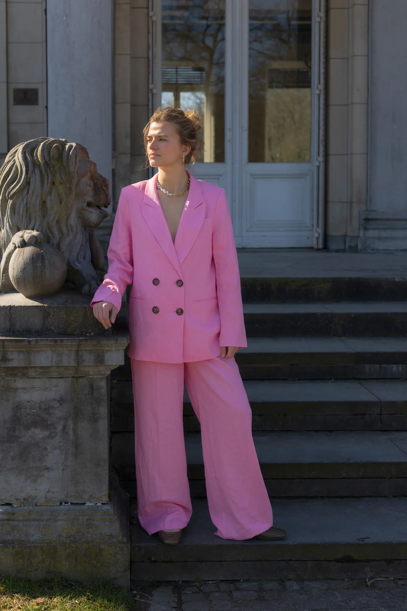 NURA PLEATED TROUSERS - PINK GLOW