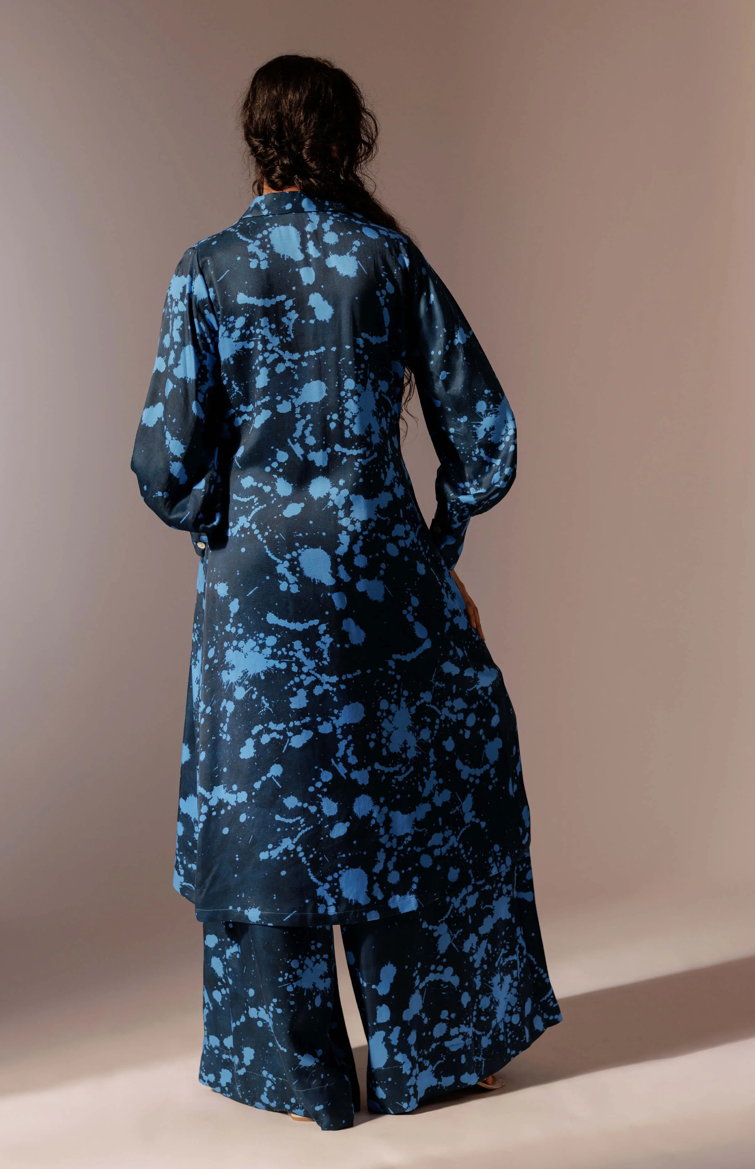 Nysa pleated trousers and longline shirt
