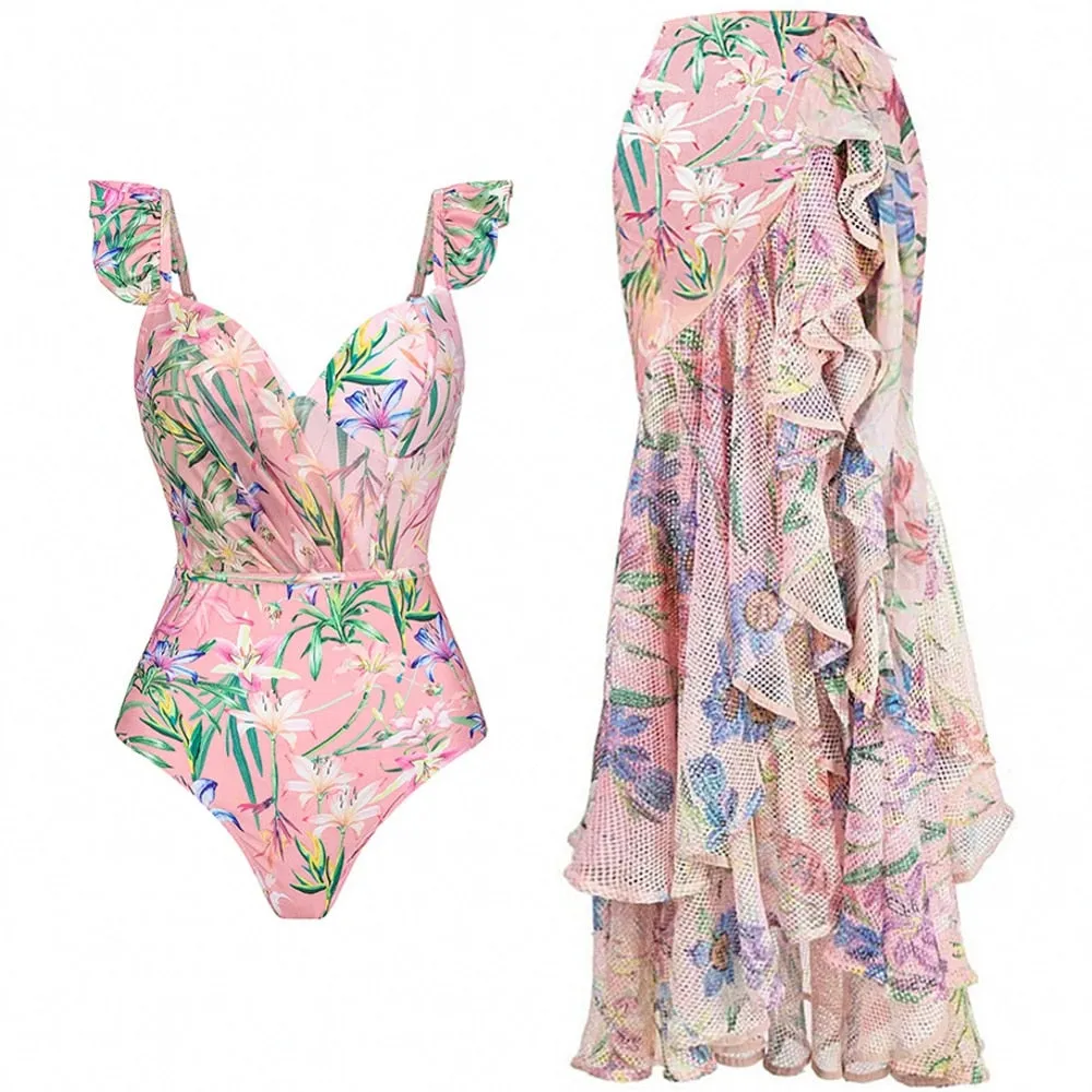 One Piece Swimsuit And Cover Up