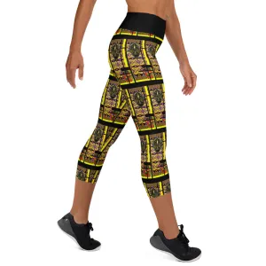 Origen Destination |On-Arrival Point of Origen African Symbol-inspired Yoga Capri Leggings