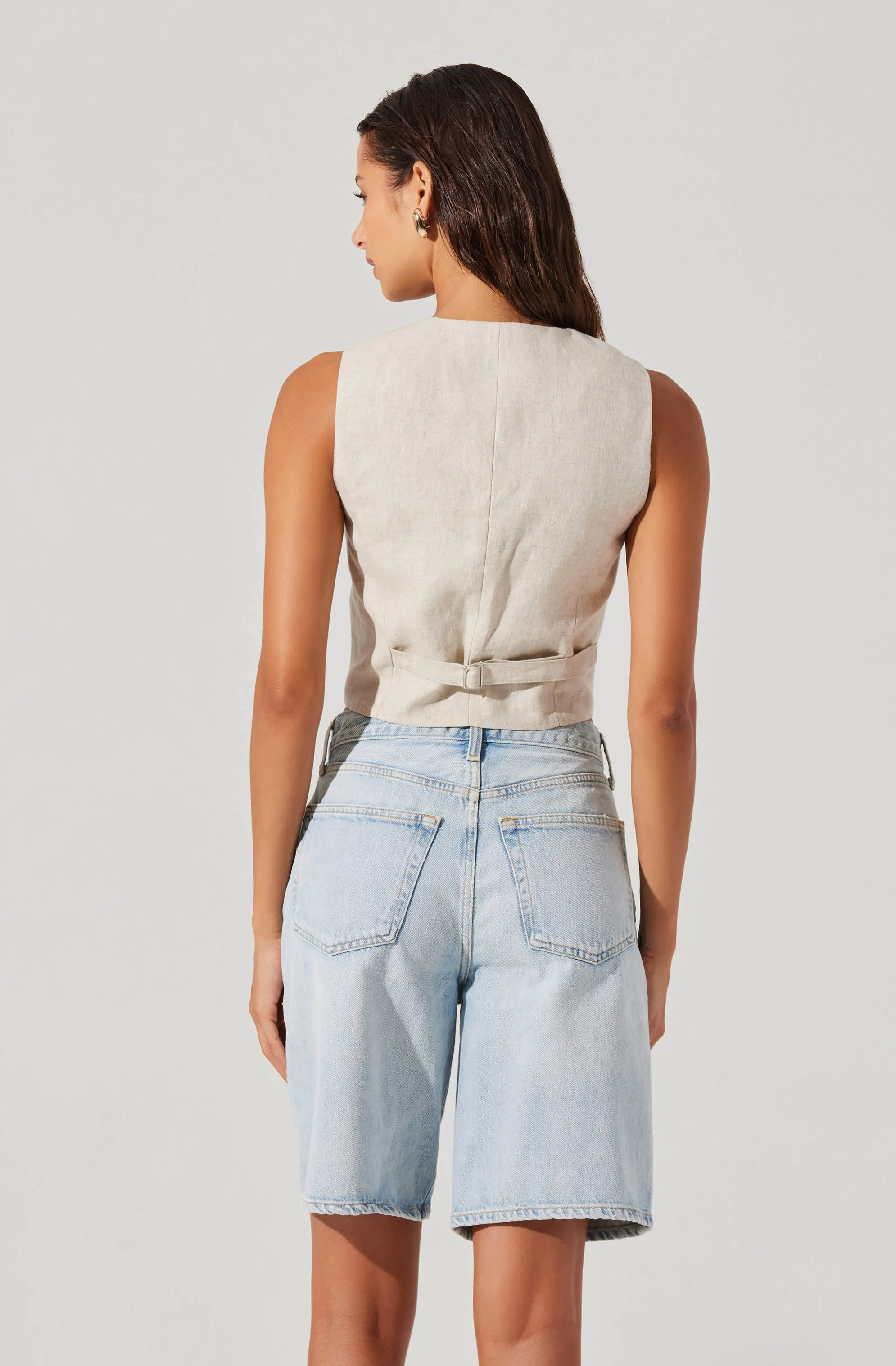 Ossa Linen Cropped Vest