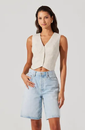Ossa Linen Cropped Vest