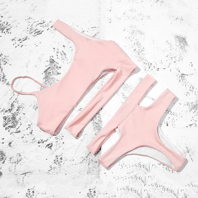 Padded Bra Hollow Out Sexy Swimsuit Female Swimwear