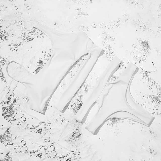 Padded Bra Hollow Out Sexy Swimsuit Female Swimwear